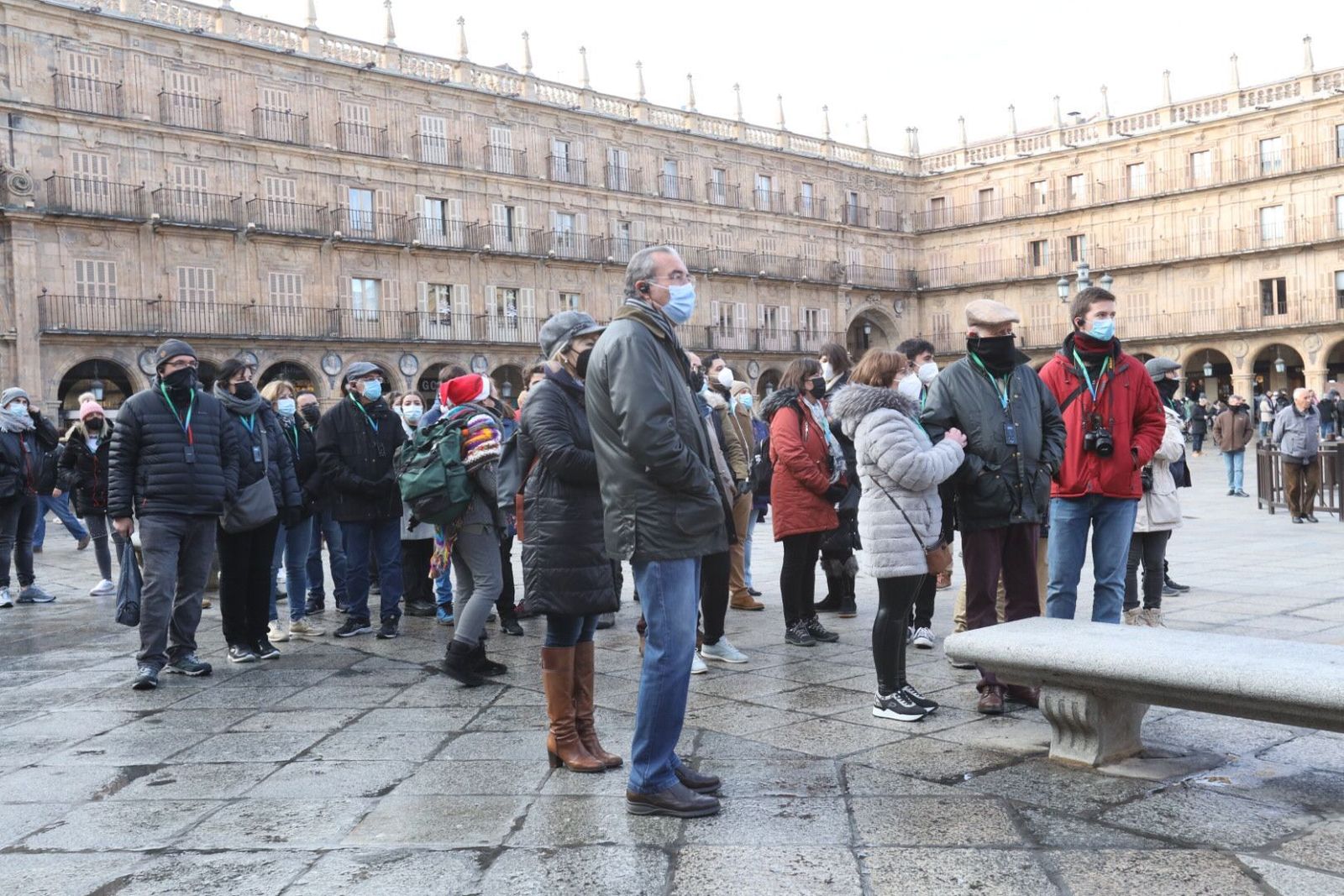 Turistas en Salamanca. Foto de archivo