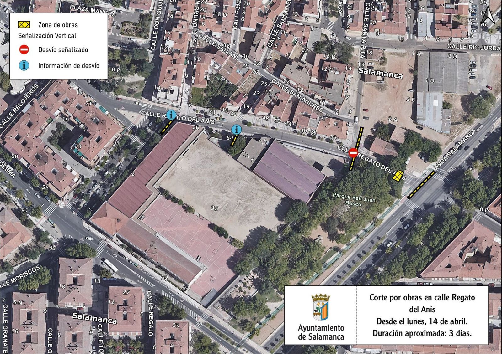 Corte de tráfico calle Regato del Anís