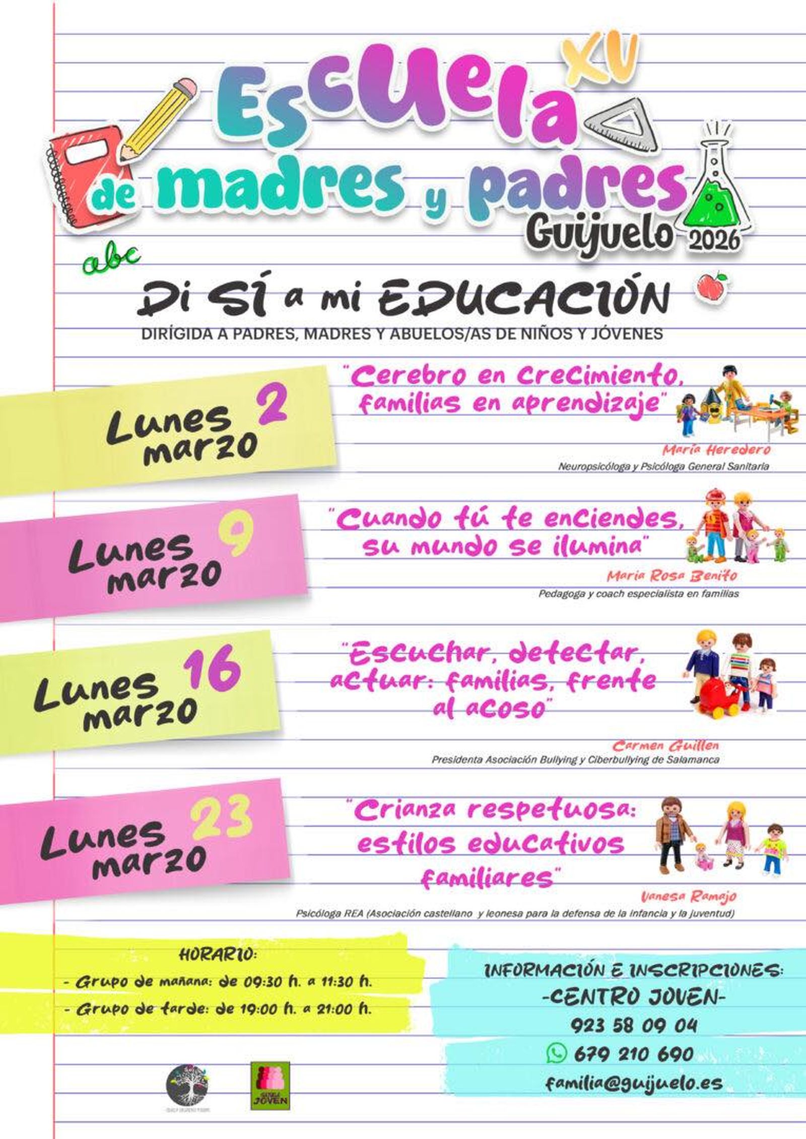 Guijuelo, presentación escuela de padres cartel