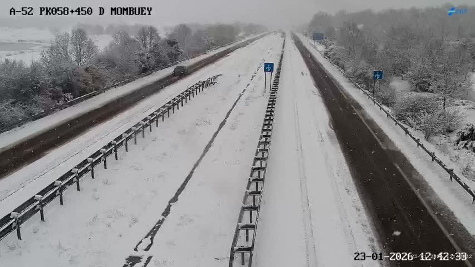 Estado de la vía este viernes en Zamora debido al temporal