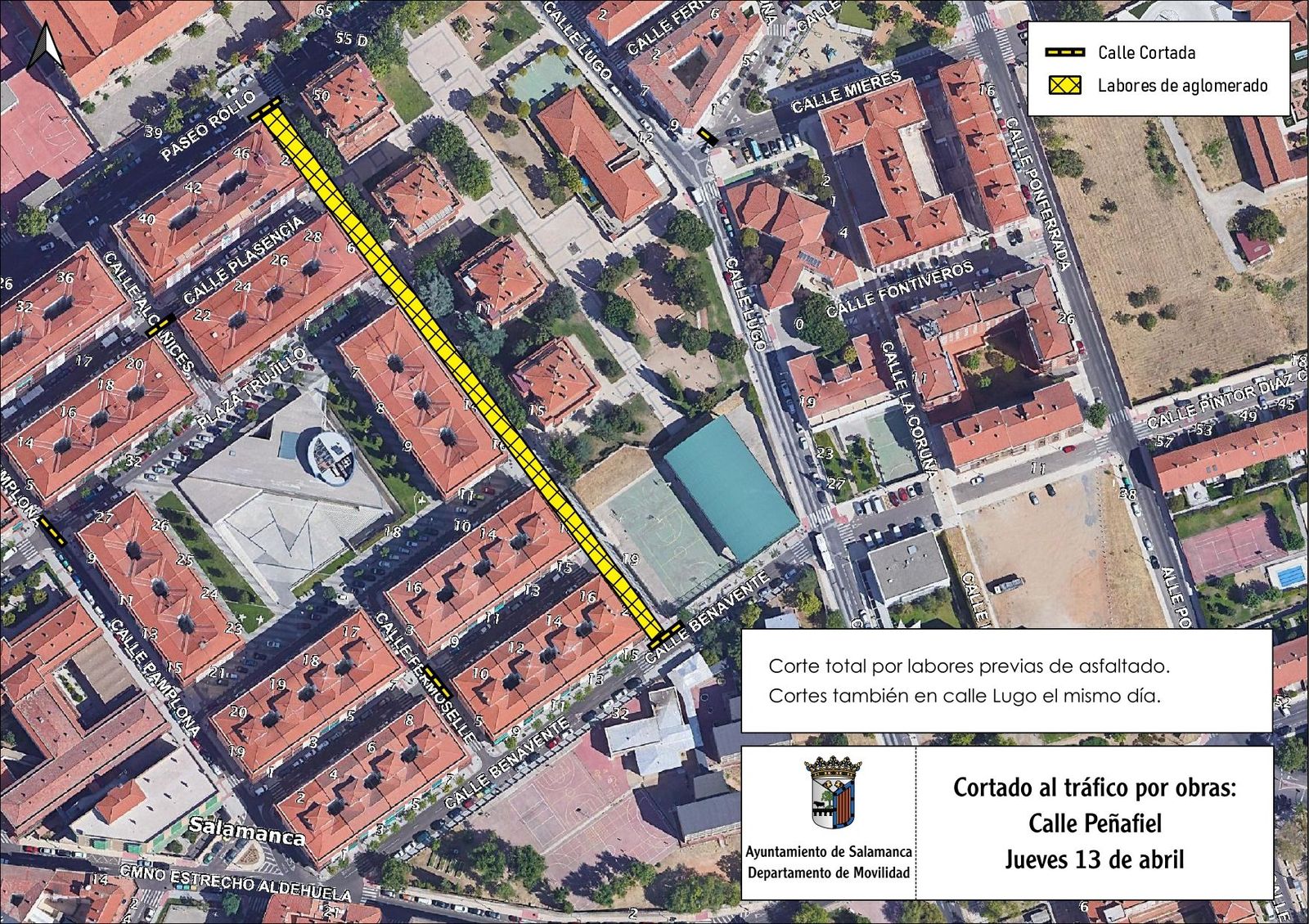 Cortada al tráfico la calle Peñafiel por obras en el firme