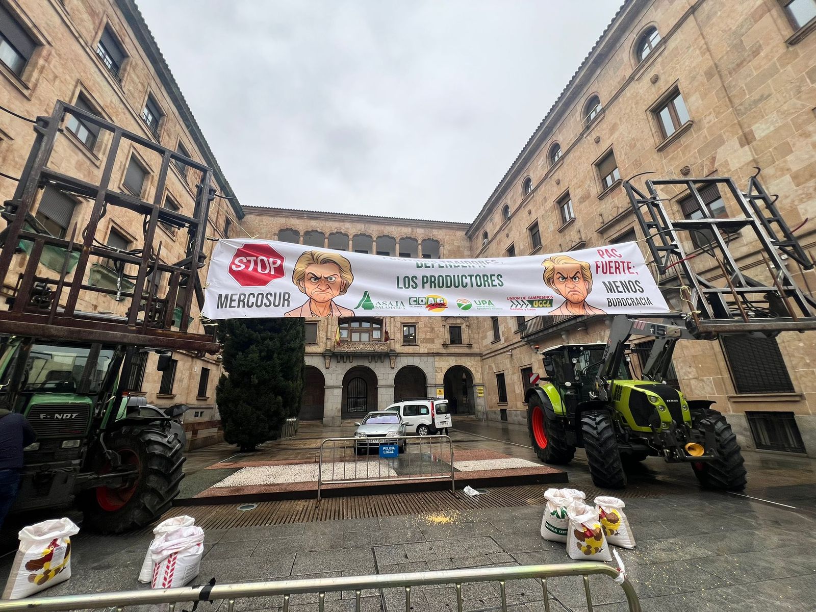 El sector de las legumbres y el cereal se manifiesta en Gran Vía contra Mercosur