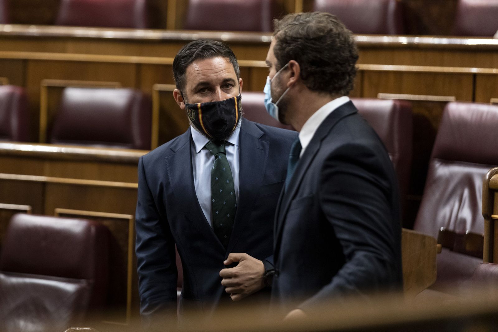 El presidente y el portavoz de Vox, Santiago Abascal e Iván Espinosa de los Monteros