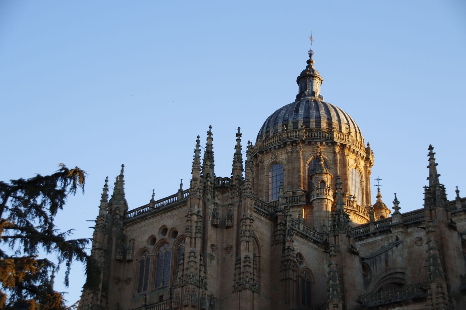 foto de archivo, cúpula, torres, catedral de Salamanca