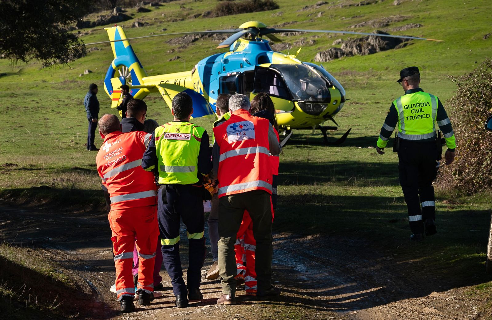 Un motorista herido grave en un accidente en la SA-201, en El Cabaco (Salamanca)