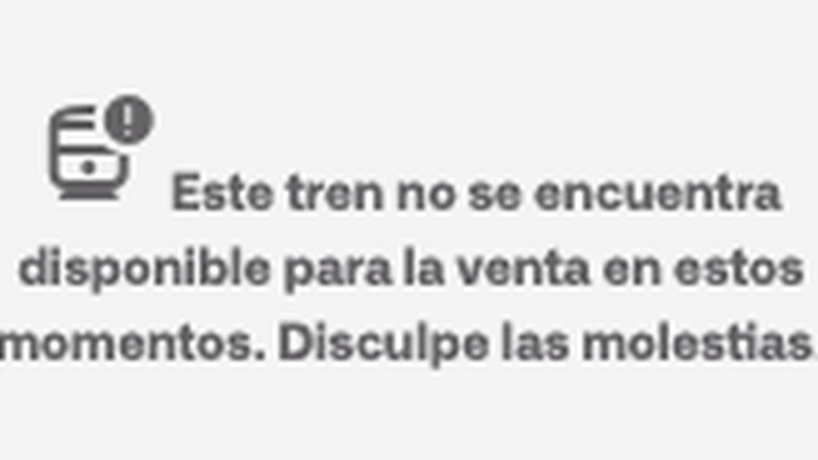 Tren no disponible por la huelga