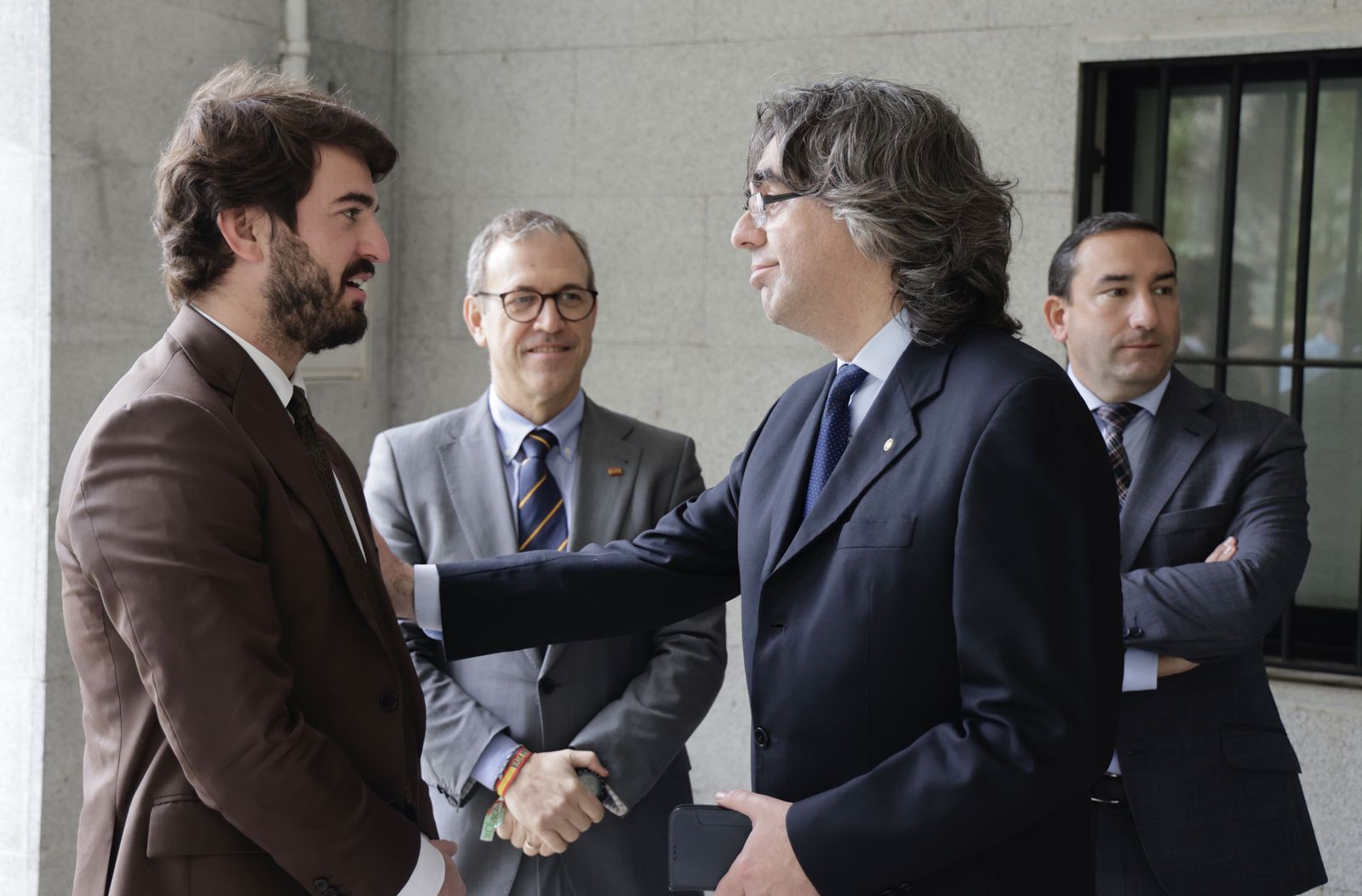 Juan García-Gallardo, Mariano Veganzones y Luis Francisco Martín en Béjar. FOTO ICAL