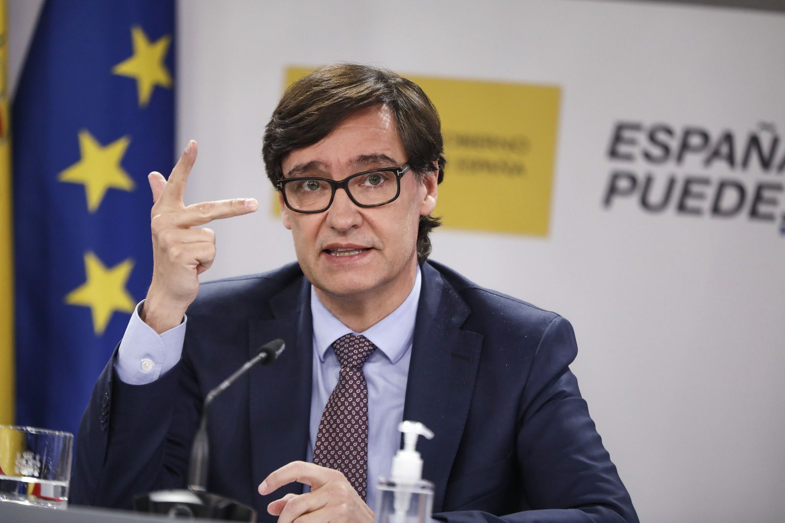 El ministro de Sanidad, Salvador Illa, comparece en rueda de prensa para detallar el proyecto de PGE 2021 correspondientes a Sanidad, en Moncloa, Madrid (España), a 30 de octubre de 2020.