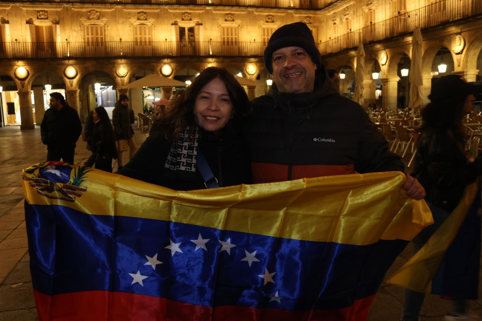 Concentración de venezolanos en Salamanca en la Plaza Mayor