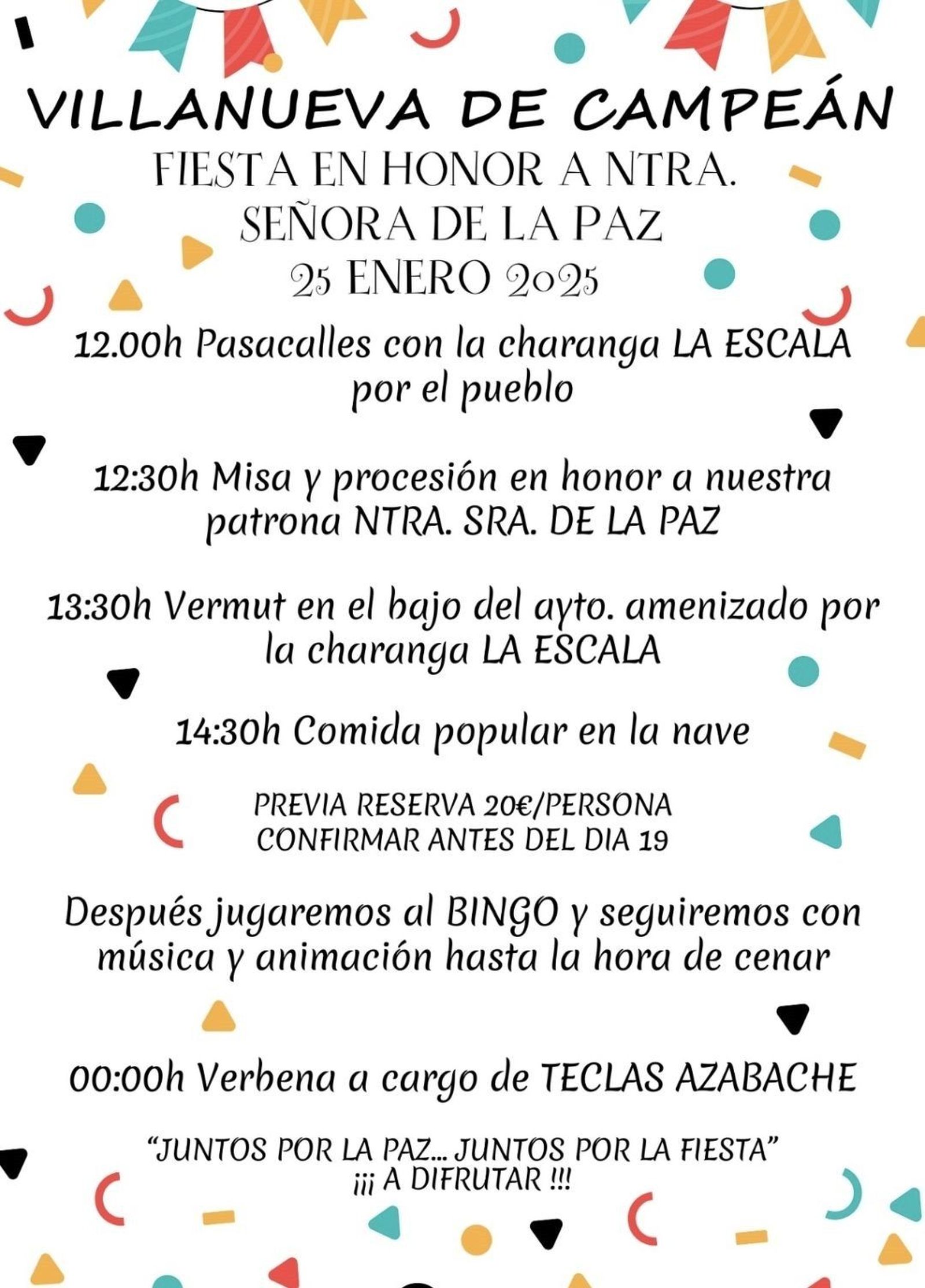 Programa de fiestas de Villanueva de Campeán