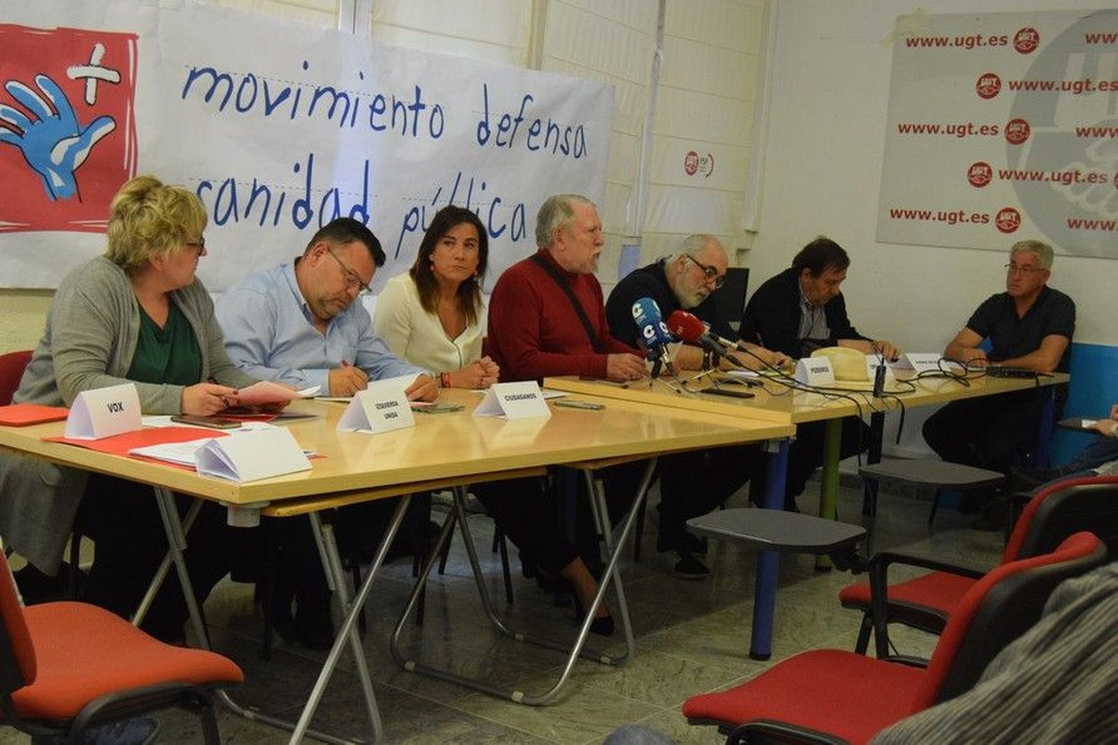 Movimiento defensa de la Sanidad Publica partidos