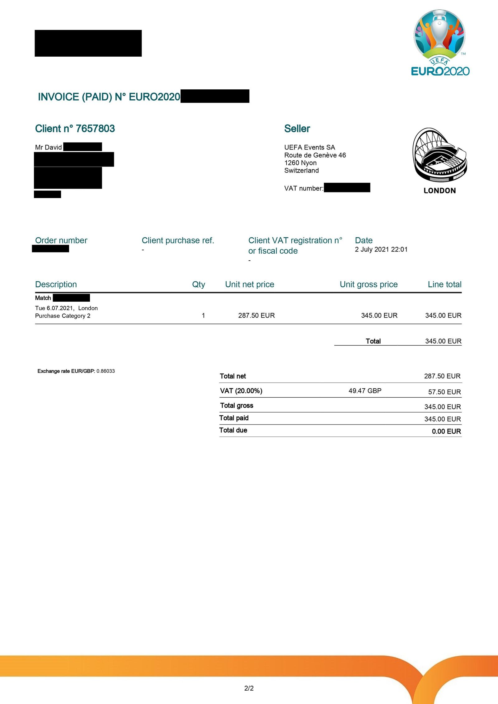 Entrada de un salmantino para las semifinales