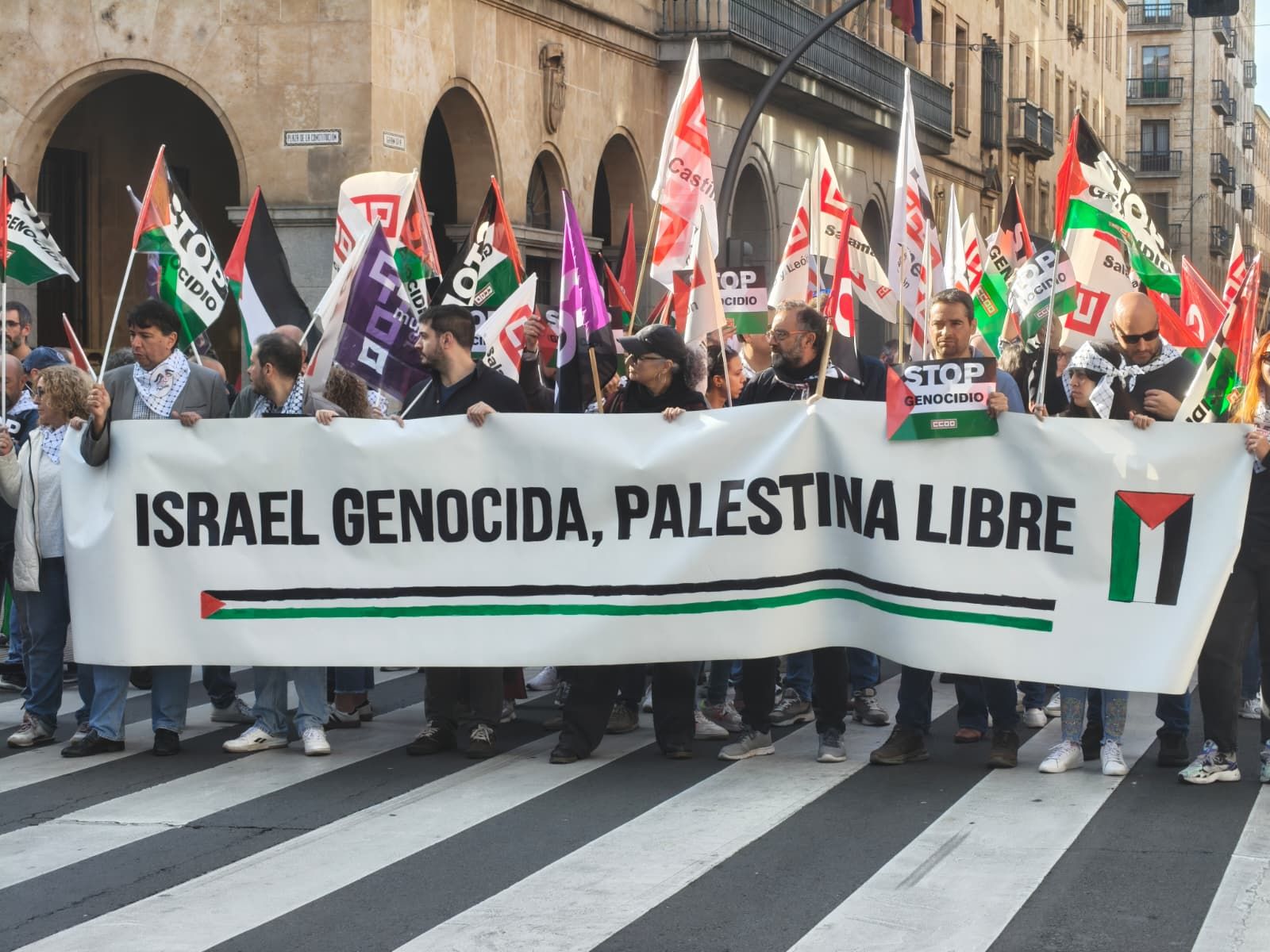 Manifestación por Palestina en Gran Vía