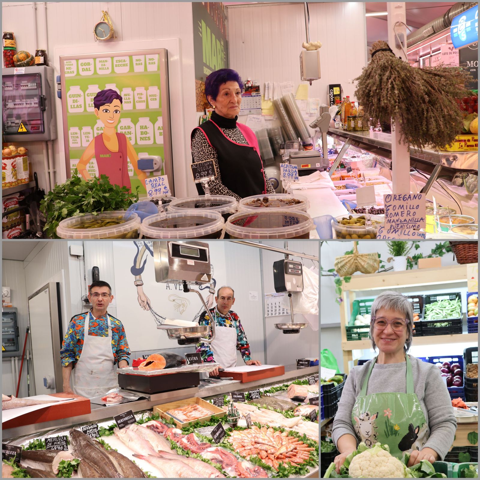 Dueños de puestos en el Mercado de abastos Provisional de Zamora