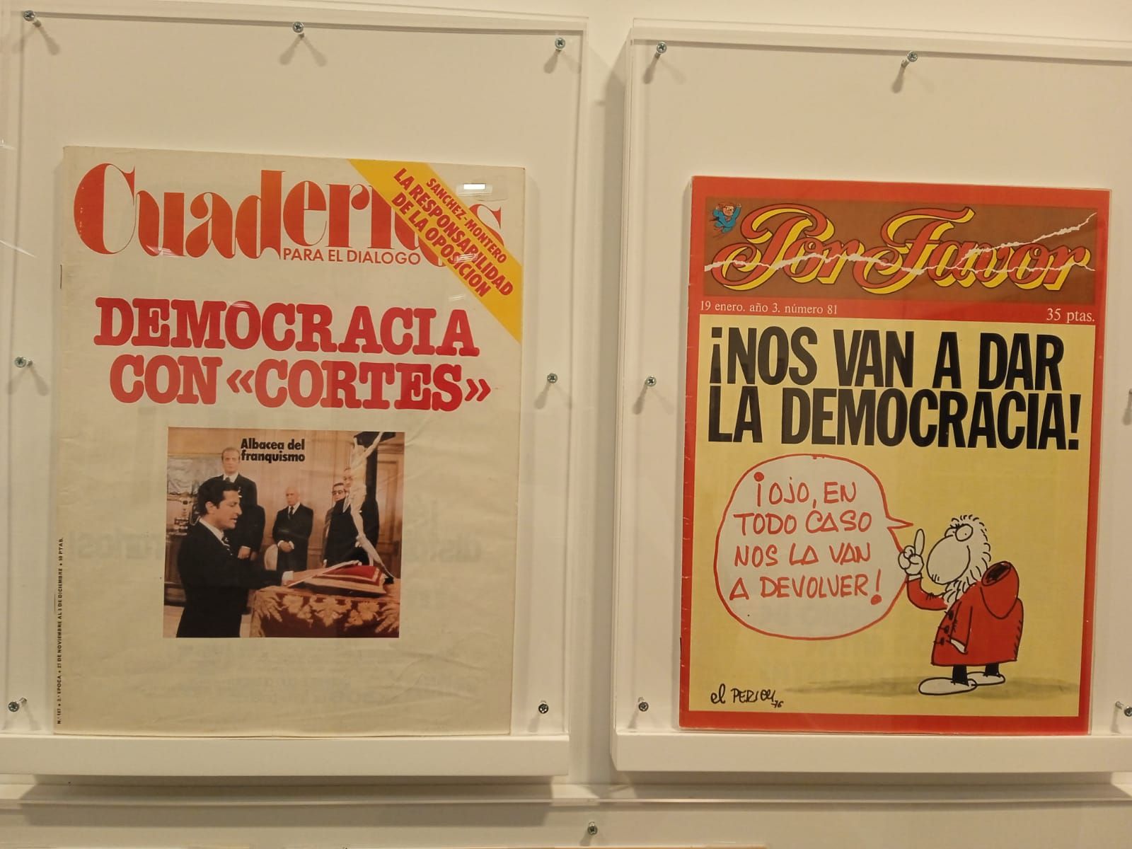 Ejemplares de la exposición 'Lenguaje y política durante la transición'