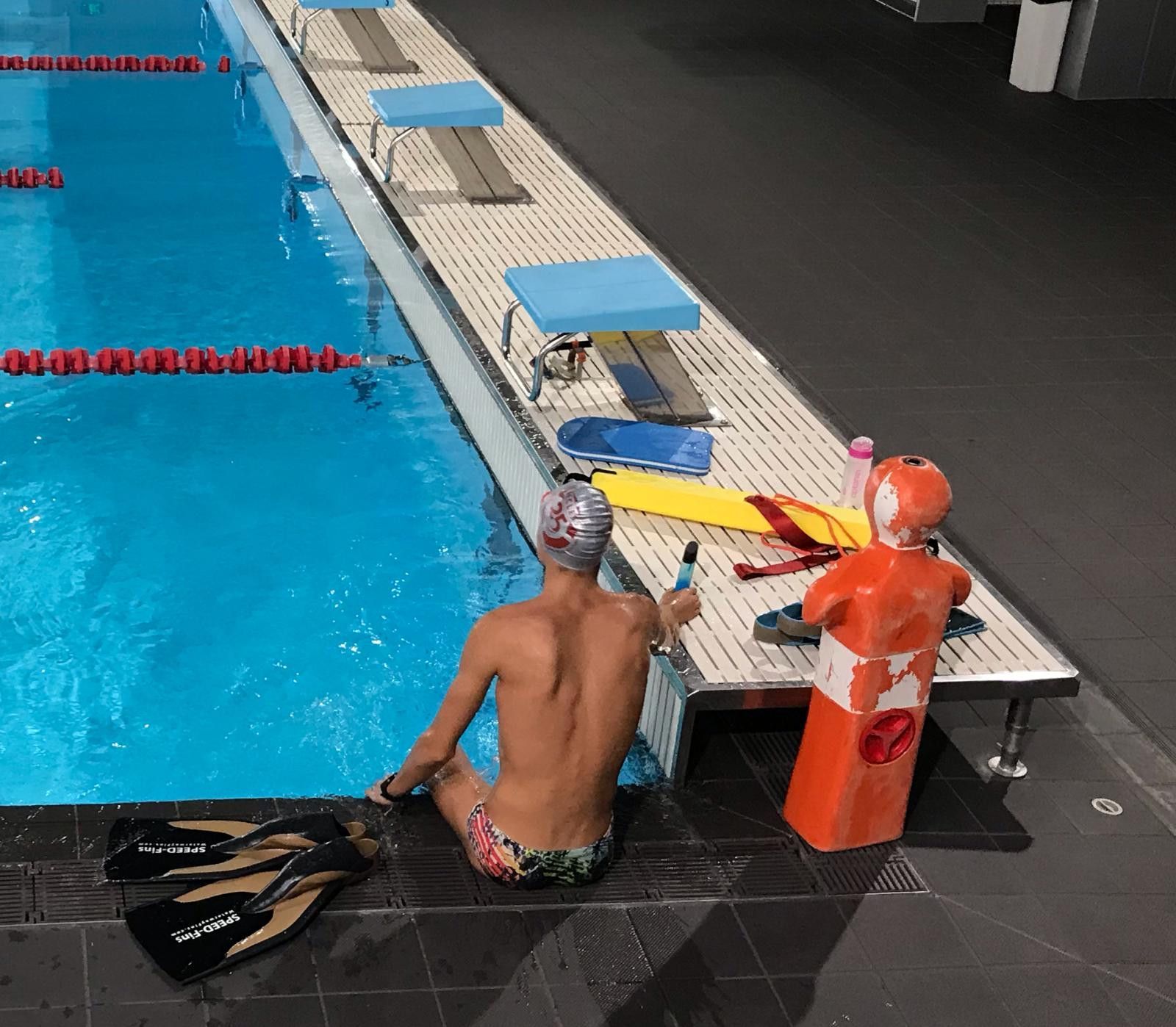 Javier Huerga en un entrenamiento en el CETECLESS