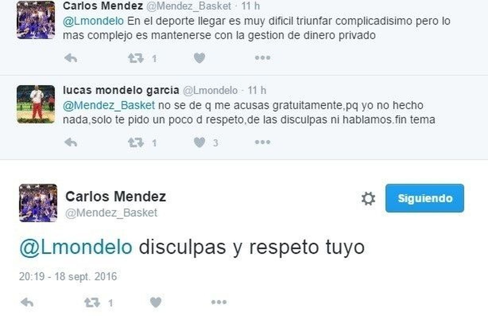 Enganchón twittero entre Carlos Méndez y Lucas Mondelo Enganchón twittero entre Carlos Méndez y Lucas Mondelo