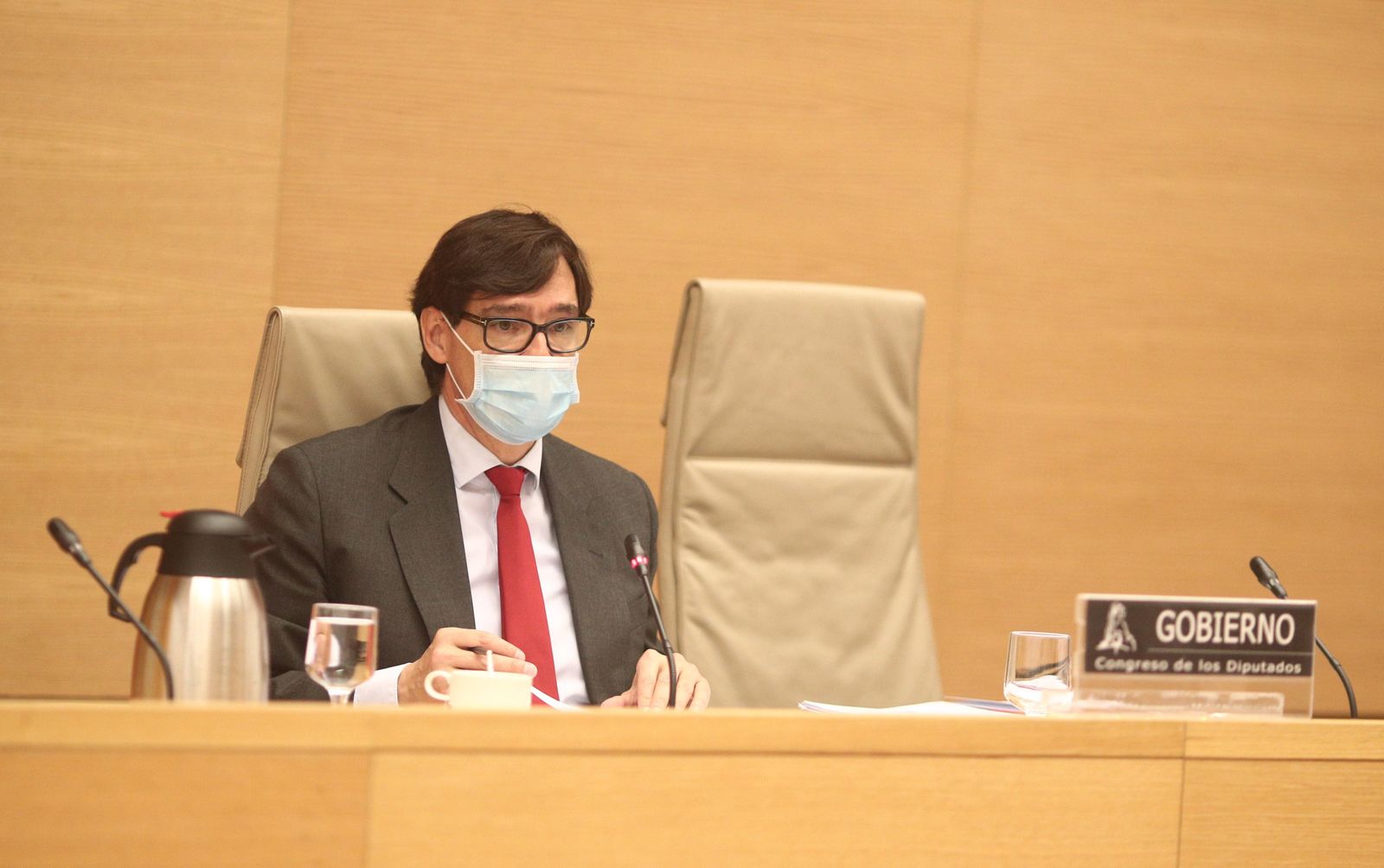 El ministro de Sanidad, Salvador Illa, comparece ante la Comisión de Sanidad del Congreso de los Diputados para informar de las medidas adoptadas para luchar contra la pandemia del coronavirus, en Ma El ministro de Sanidad, Salvador Illa, comparece ante la Comisión de Sanidad del Congreso de los Diputados para informar de las medidas adoptadas para luchar contra la pandemia del coronavirus, en Ma