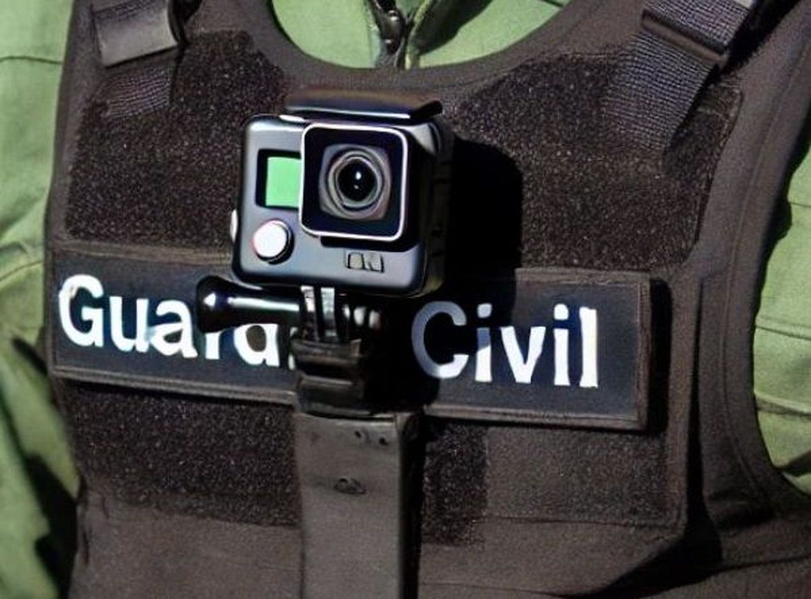 Cámara corporal en un agente de la Guardia Civil. Foto AUGC