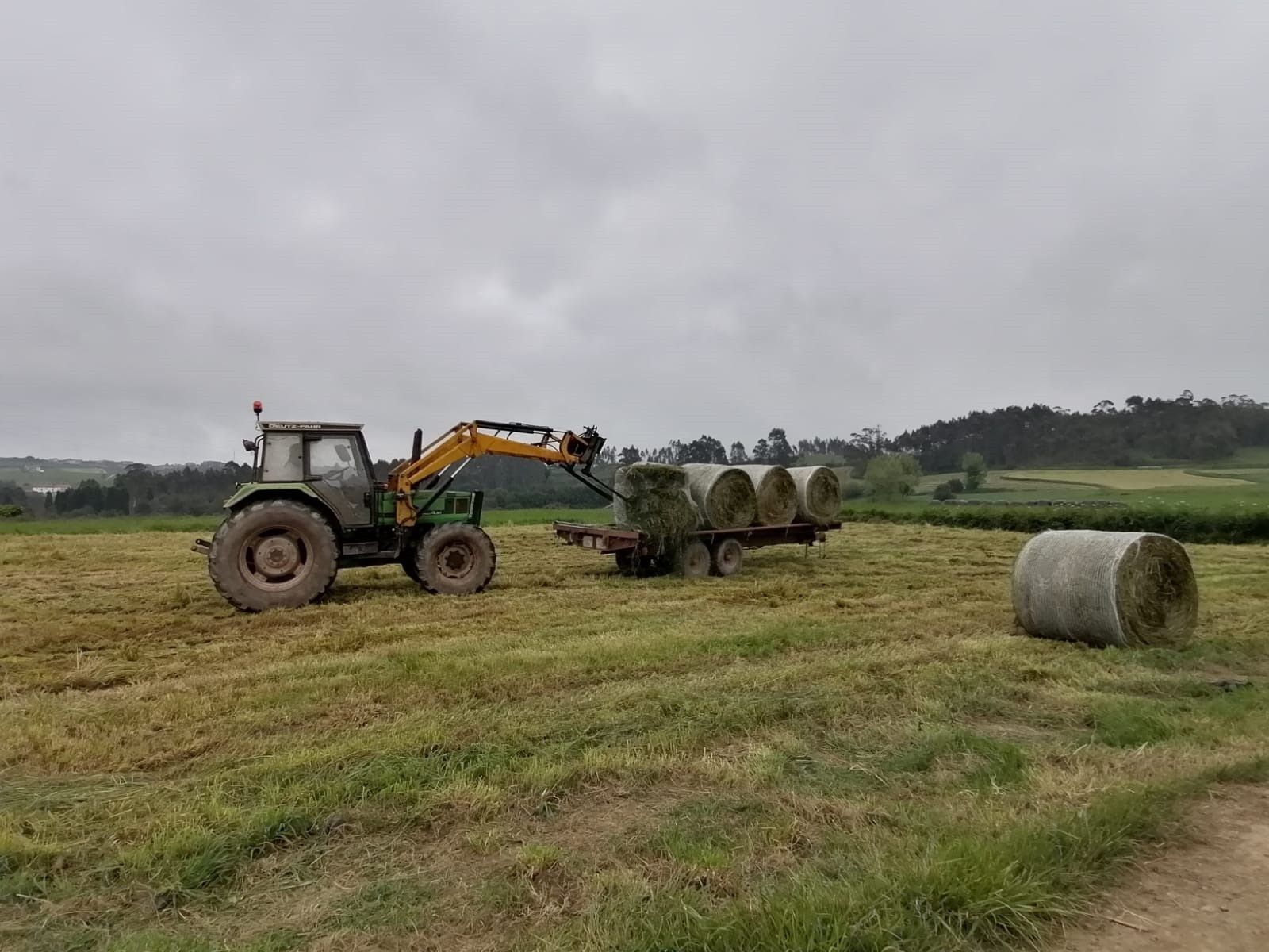 Trabajos en el campo. Foto de archivo