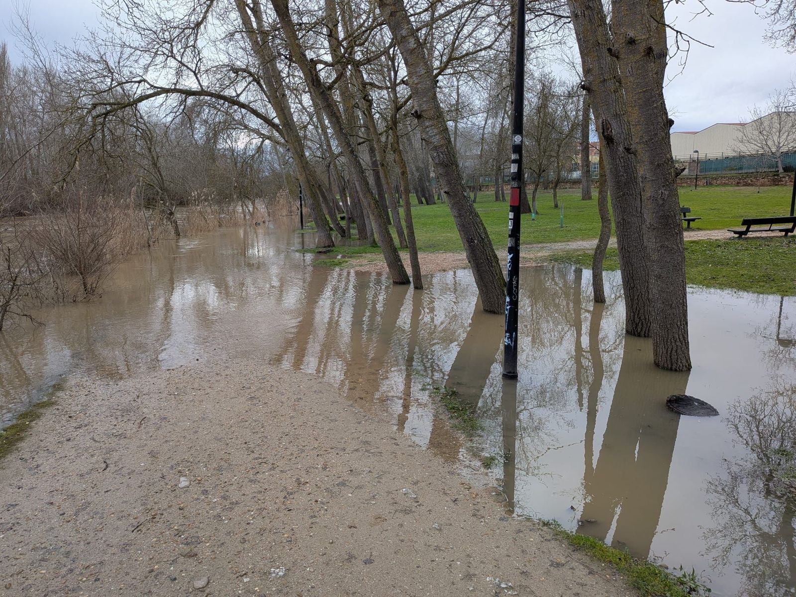 Paseo fluvial cortado al público en Zamora por la crecida del Duero