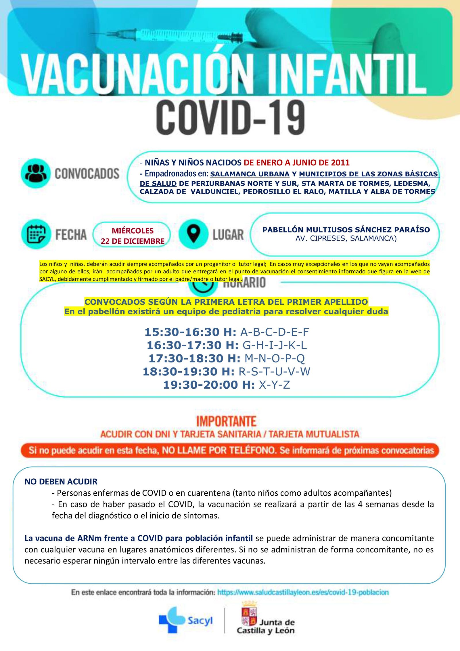 SALAMANCA CAPITAL Y ALREDEDORES 23 DE DICIEMBRE ENERO DICIEMBRE 2011 1ª Pfizer