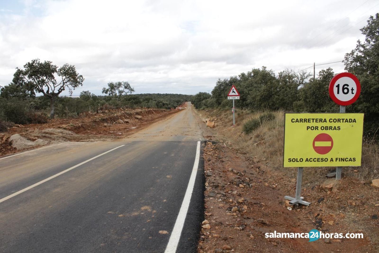 Obras arreglo carretera hospital los montalvos