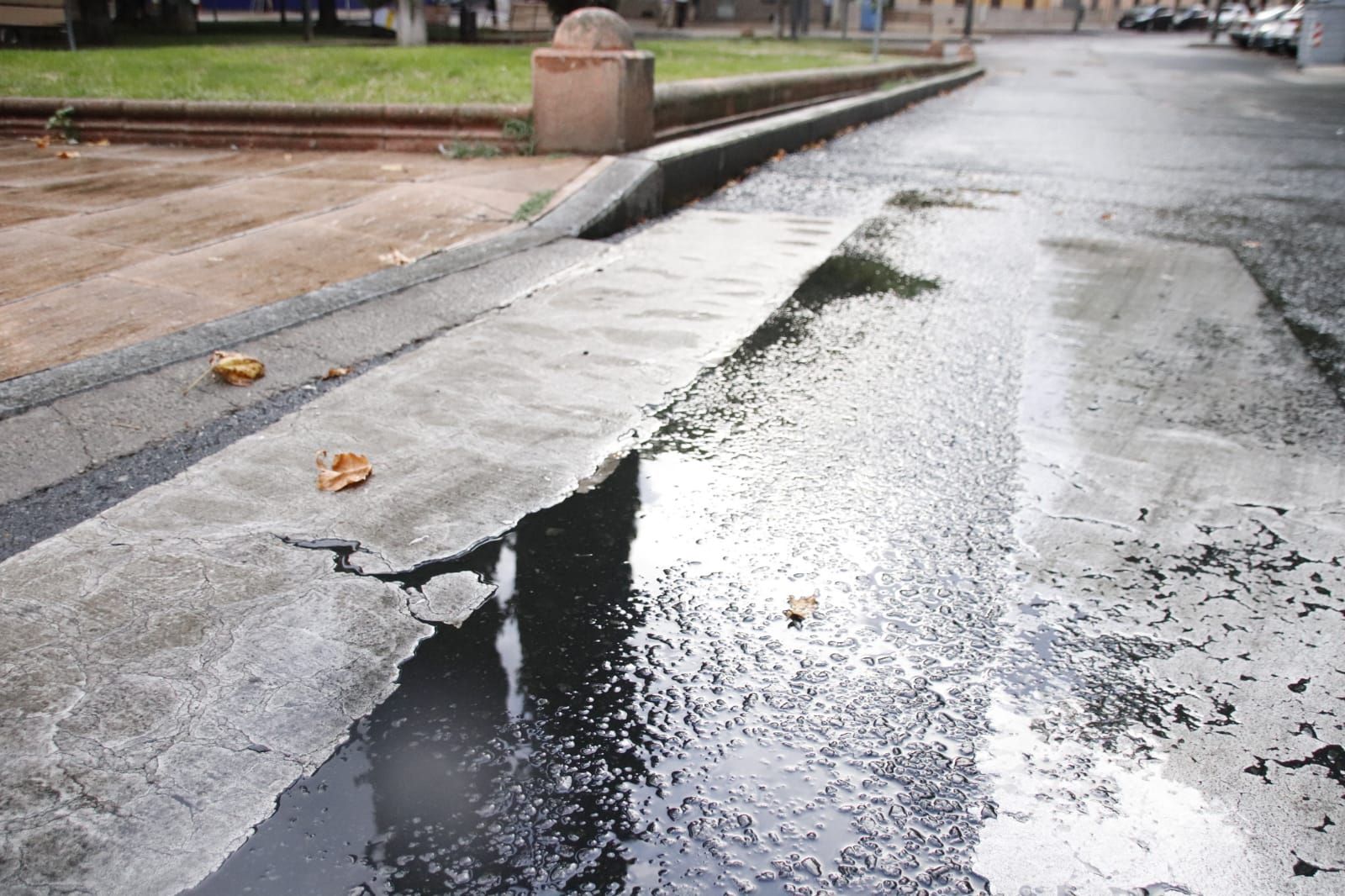 Lluvia en Salamanca. Foto de archivo