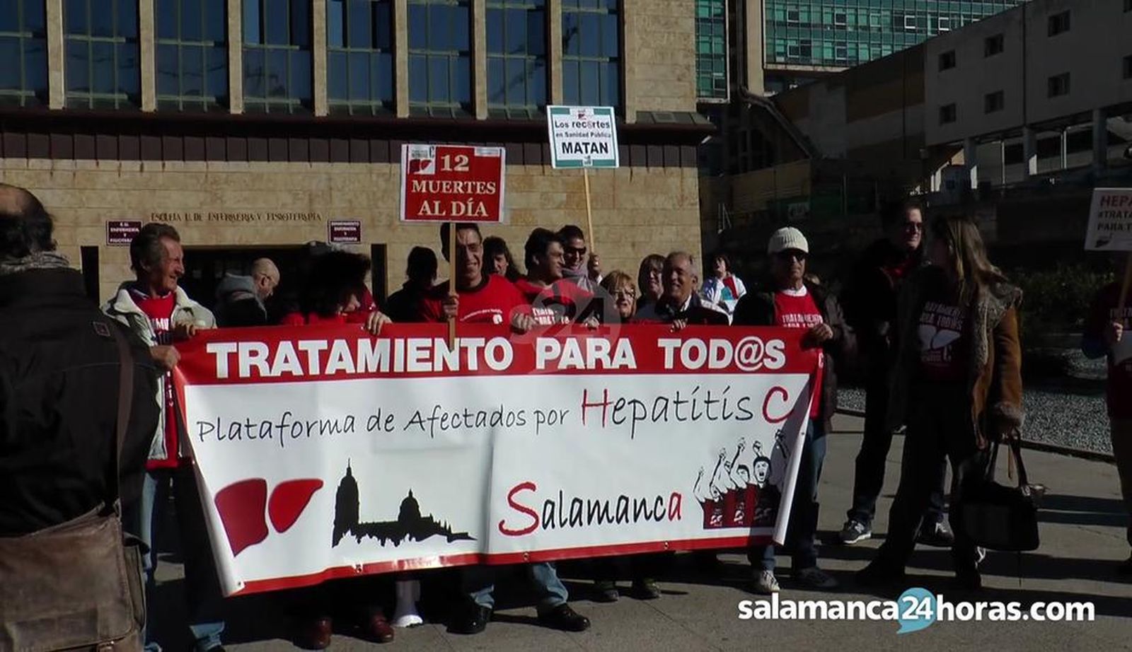 Manifestación de la plataforma de afectados por Hepatitis C de Salamanca