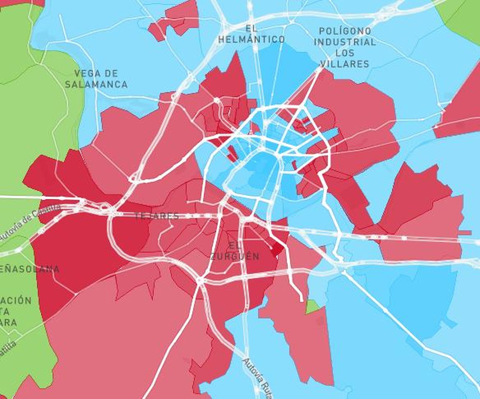 Distribución de votos Salamanca