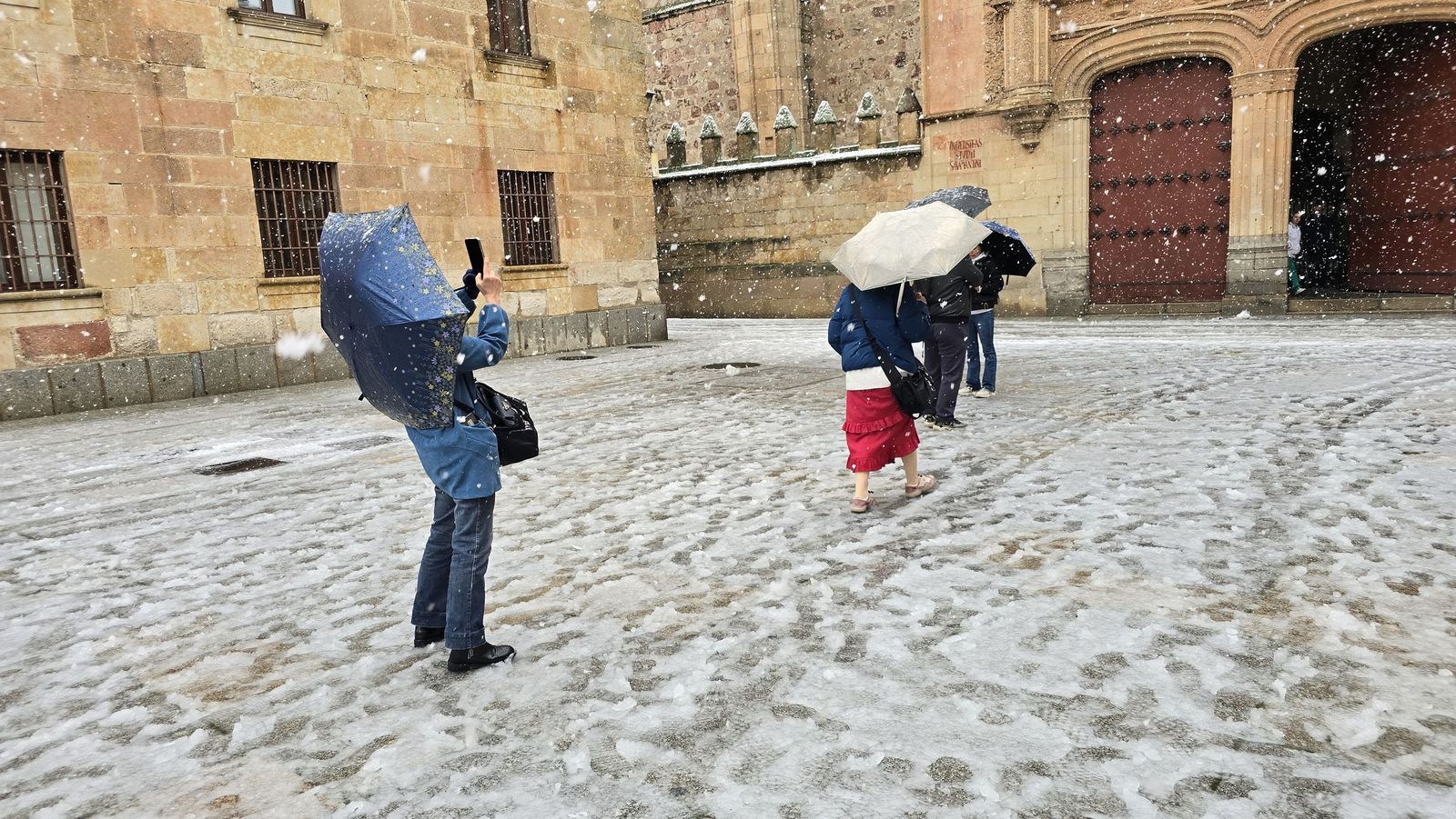 La nieve anega carreteras y tiñe de blanco Salamanca capital y provincia: imágenes de la nevada de este 28 de enero