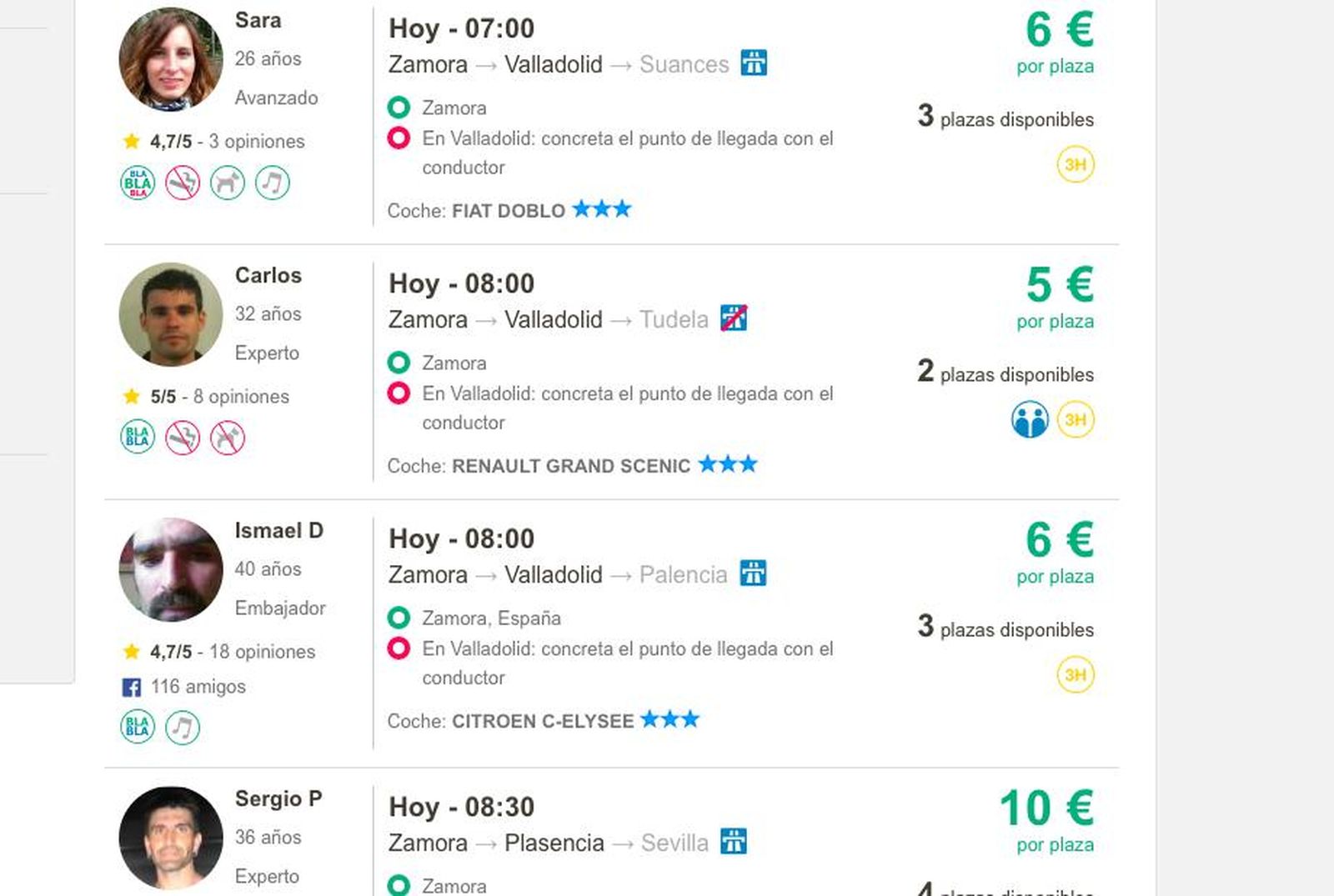 Más de 11.000 zamoranos comparten su coche para viajar a través de BlaBlaCar