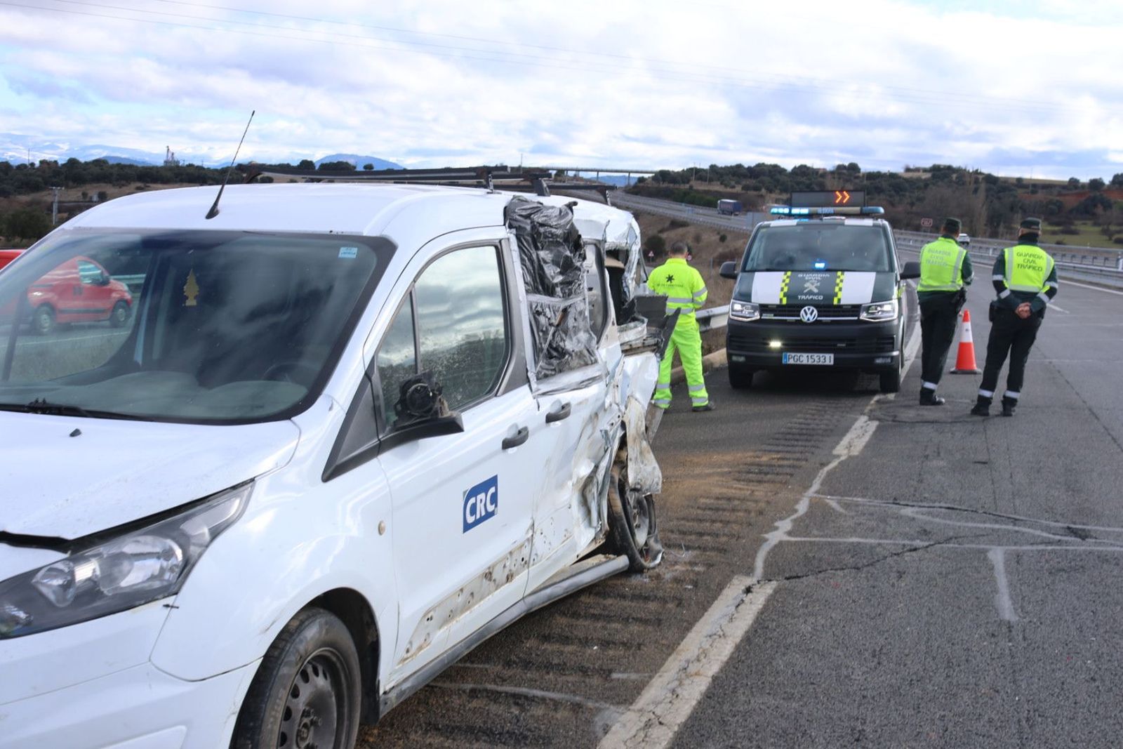 Accidente entre un camión y una furgoneta en Guijuelo