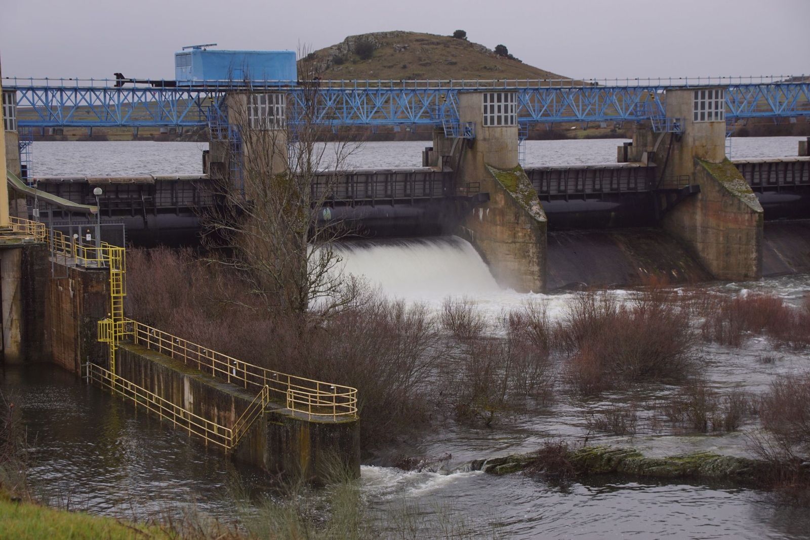 Azud de Villagonzalo este 2 de febrero de 2026