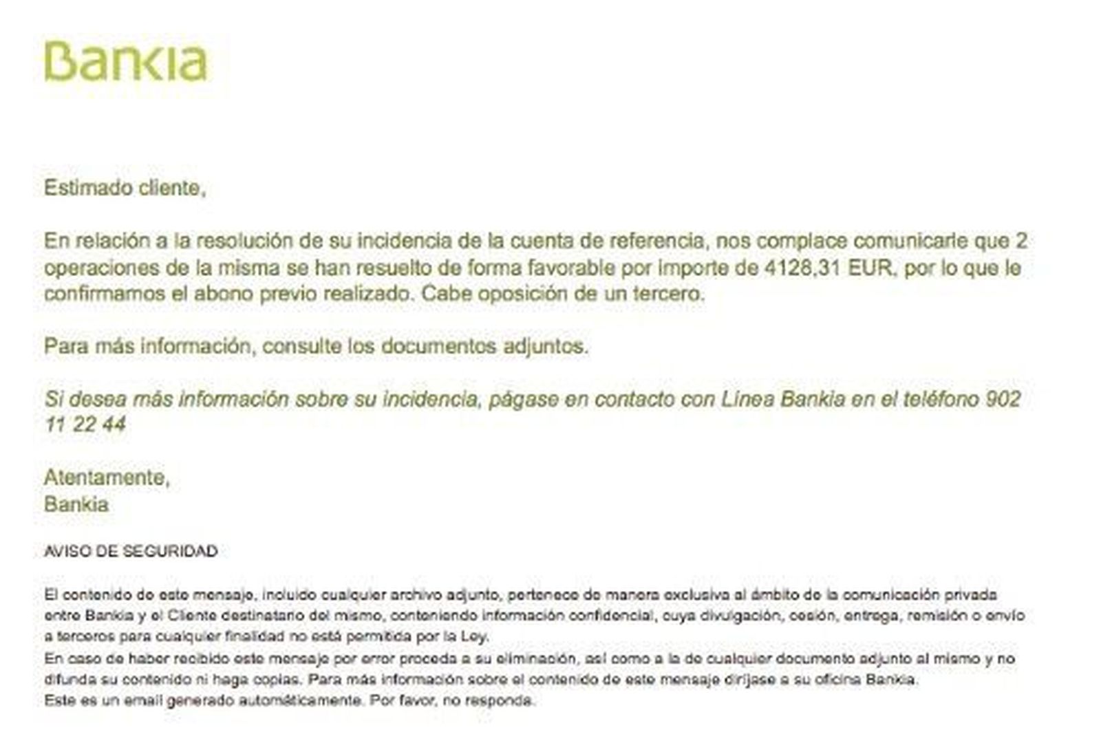 Detectada una campaña de 'phishing' que utiliza la imagen de Bankia para robar credenciales bancarias