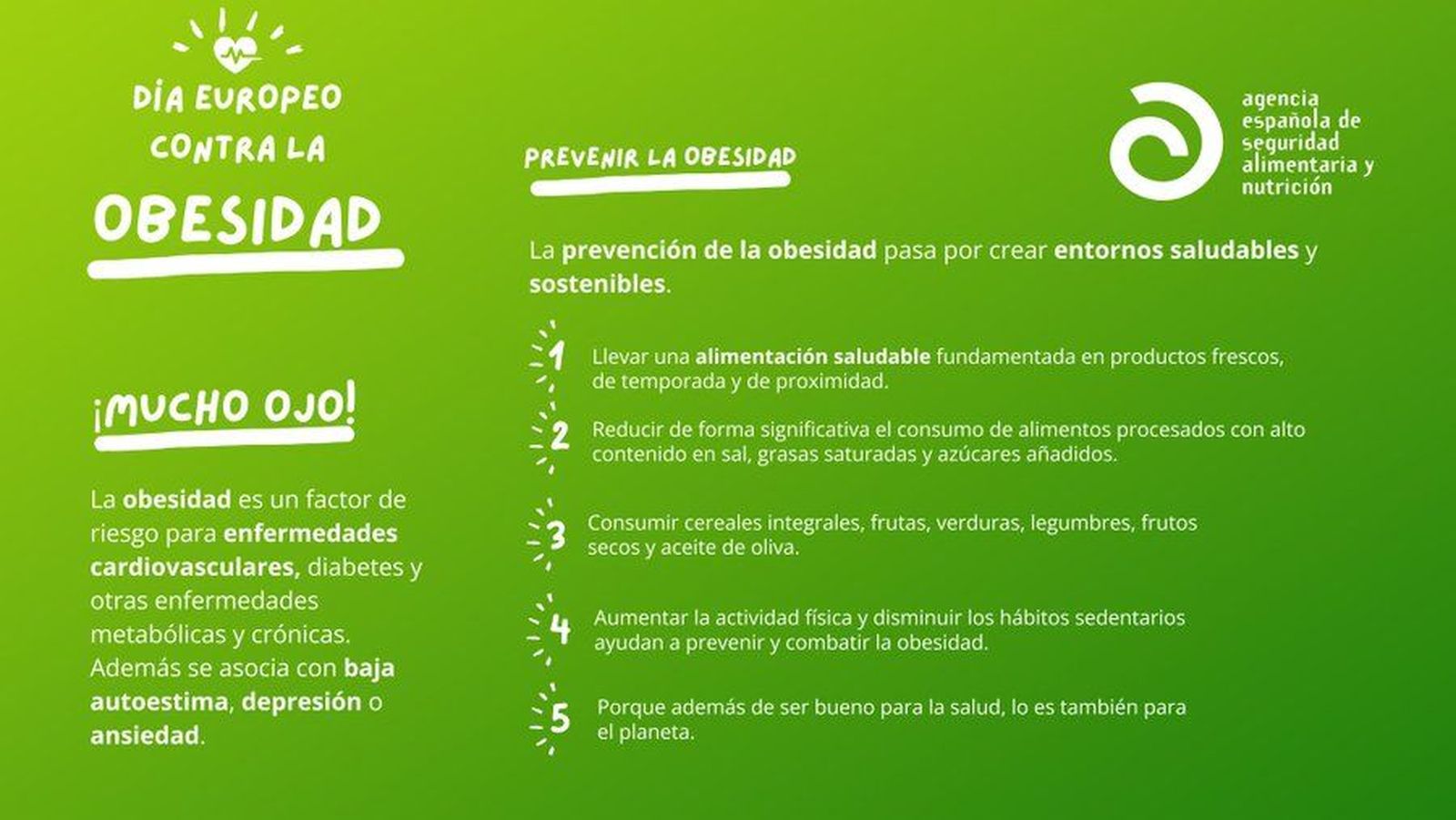 AESAN consejos para la prevención de la obesidad