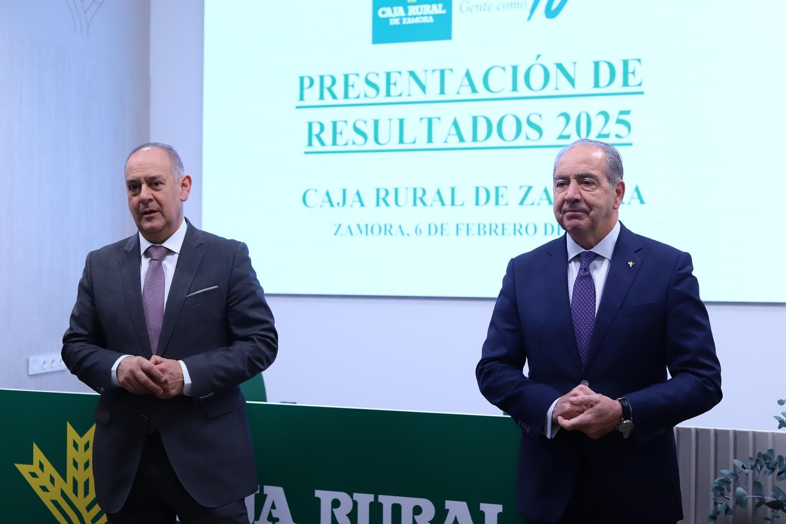 Nicanor Santos y Cipriano García en el balance de Caja Rural
