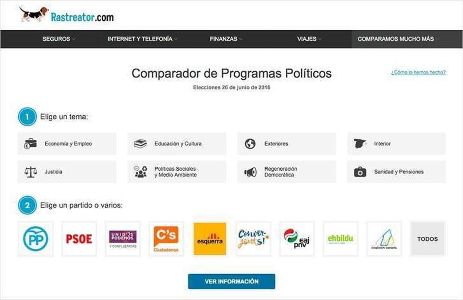 Una herramienta on-line compara los programas políticos