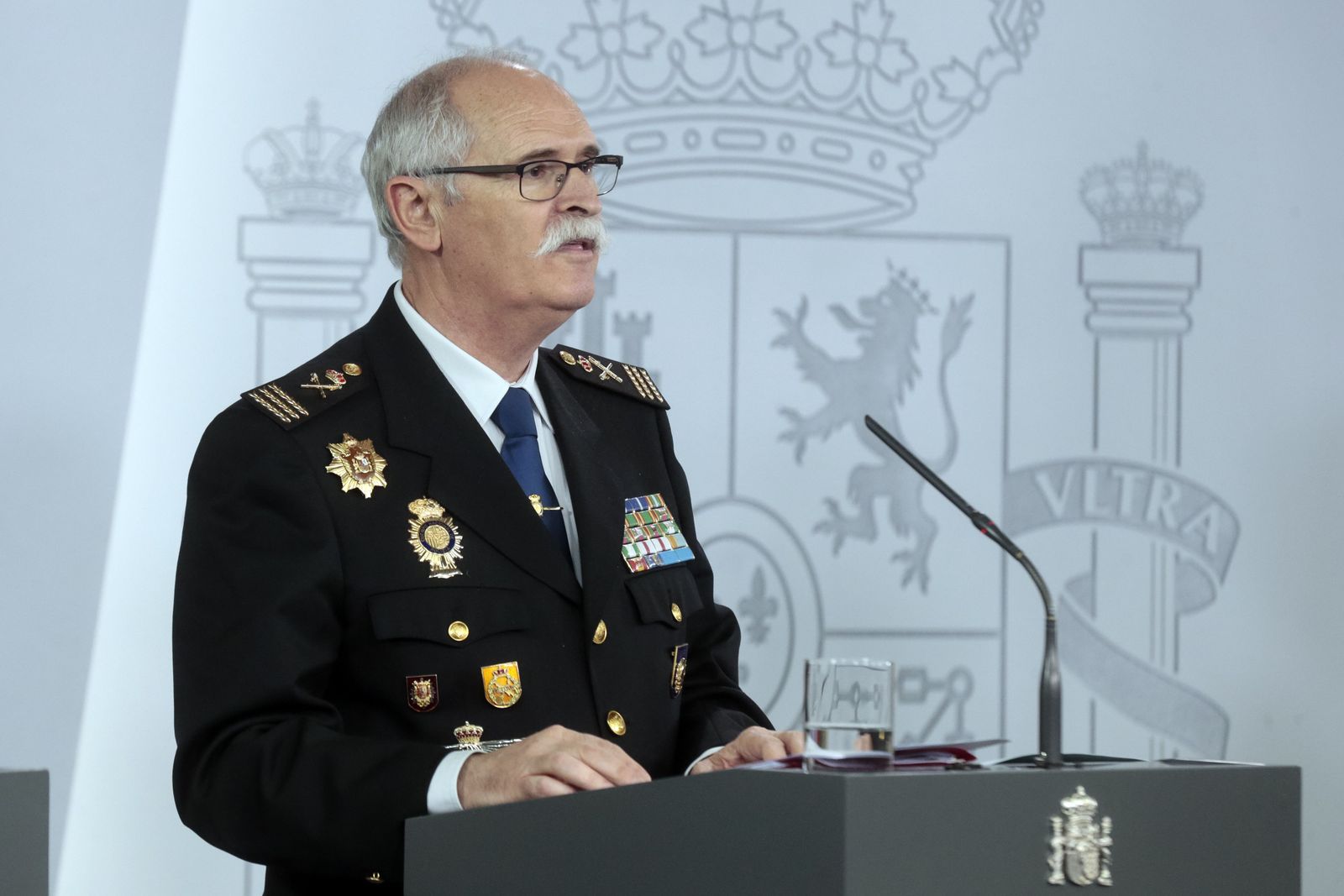 El subdirector general de Logística e Innovación de la Policía Nacional, José García Molina, durante una rueda de prensa tras la reunión del Comité de Gestión Técnica del Coronavirus, en Madr