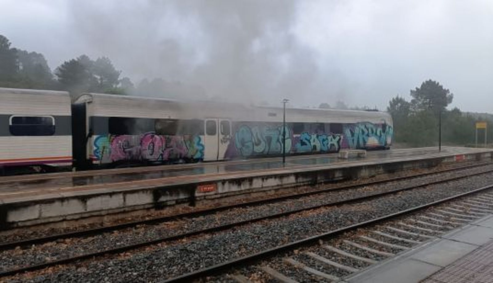 Incendio en un tren regional en Zamora