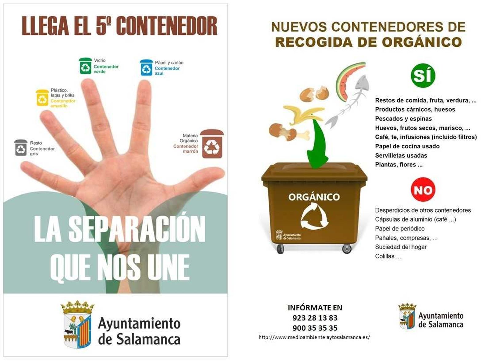 Campaña informativa del Ayuntamiento de Salamanca sobre los contendedores marrones