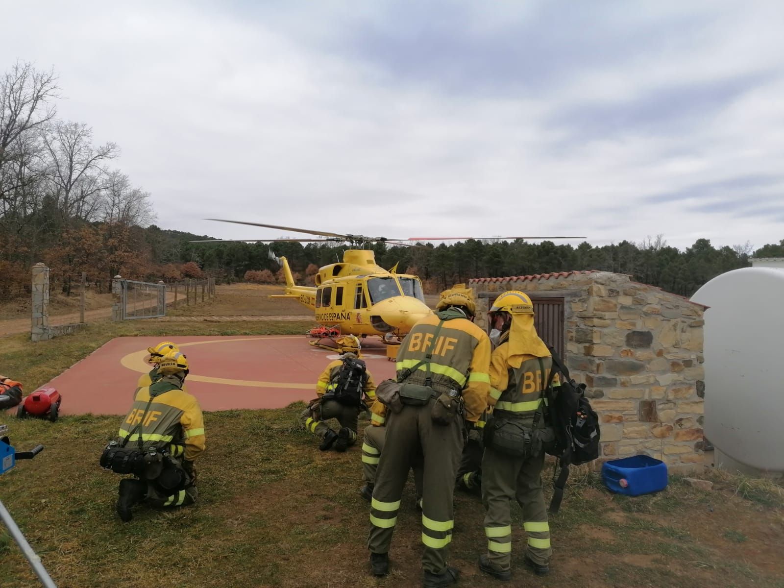 BRIF Tabuyo preparados para acudir al fuego en Pias