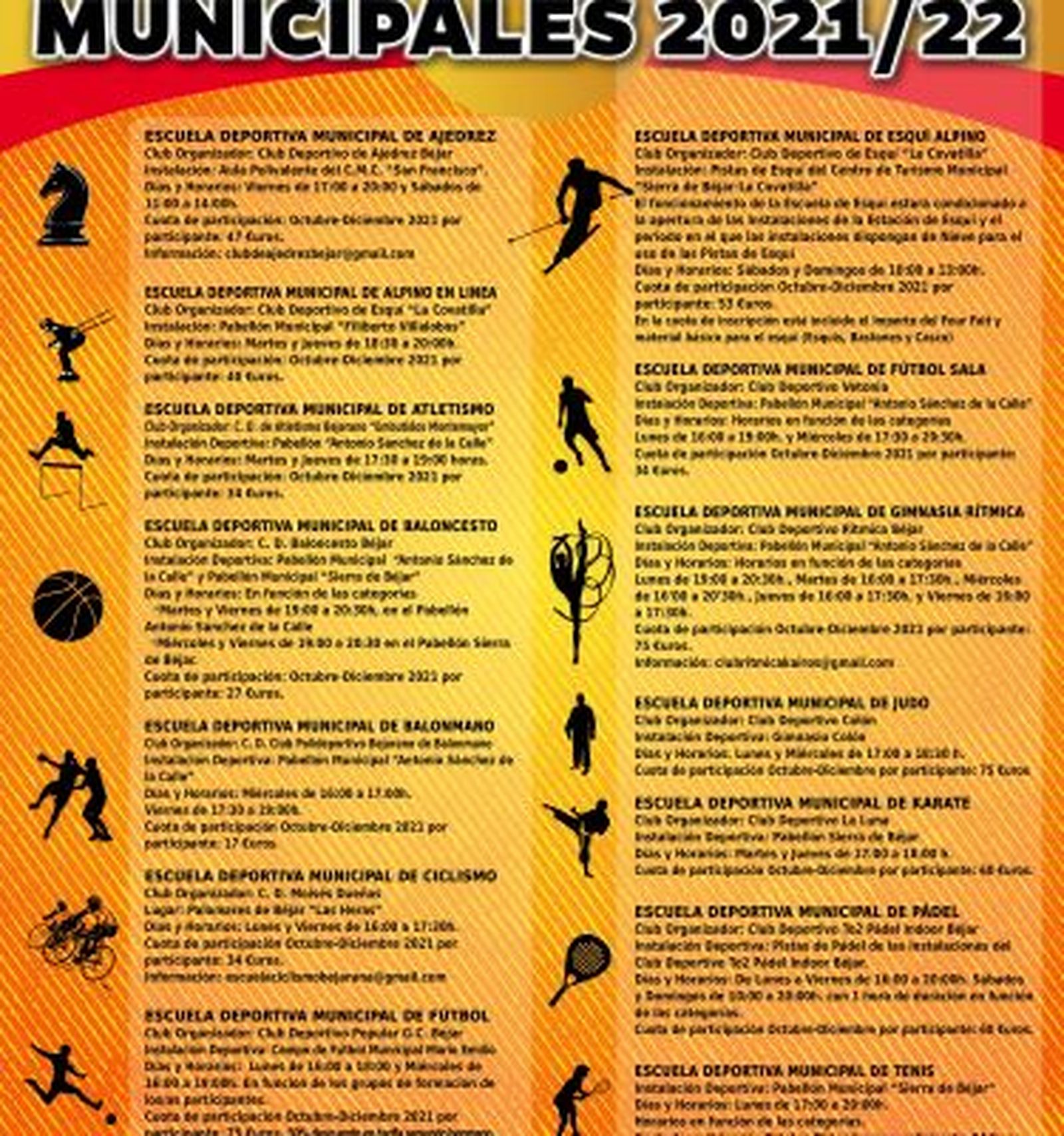 CARTEL ESCUELAS DEPORTIVAS MUNICIPALES 2021 22