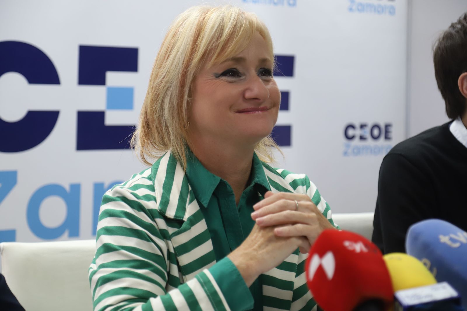 Leticia García, ha acudido este lunes a Zamora como consejera de Industria, Comercio y Empleo para mantener una reunión con la Confederación de Comercio de Castilla y León