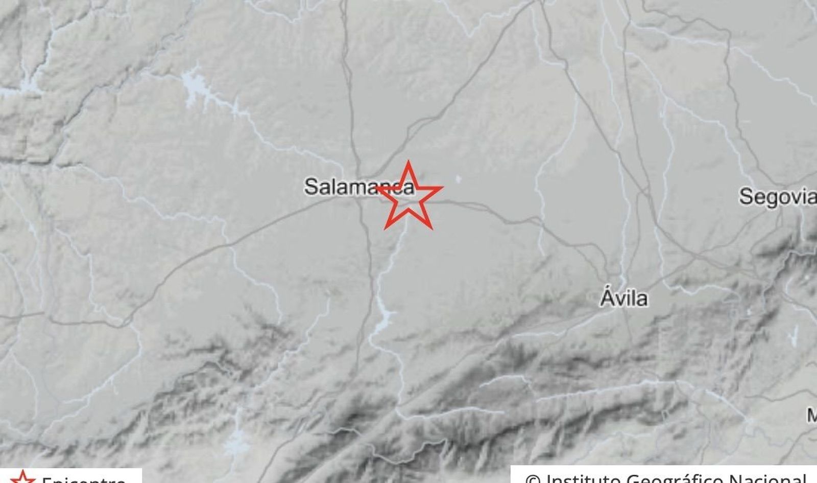 El Instituto Geográfico Nacional registra un terremoto en Salamanca