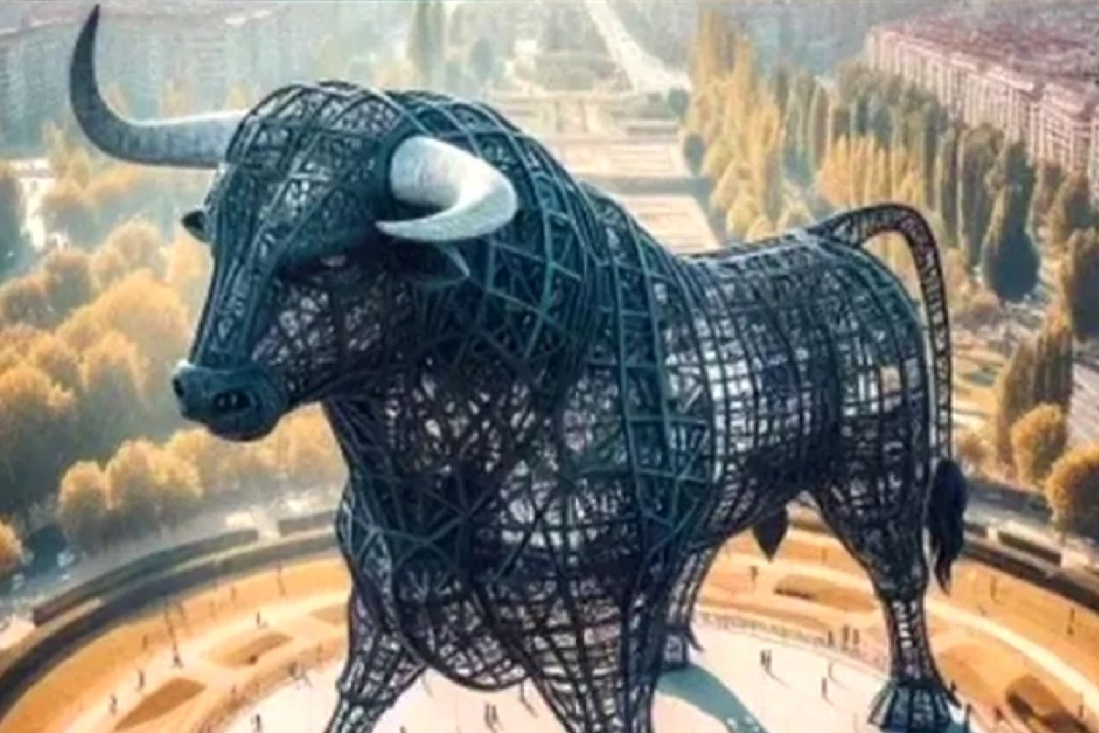 Escultura de un toro de 300 metros de metal