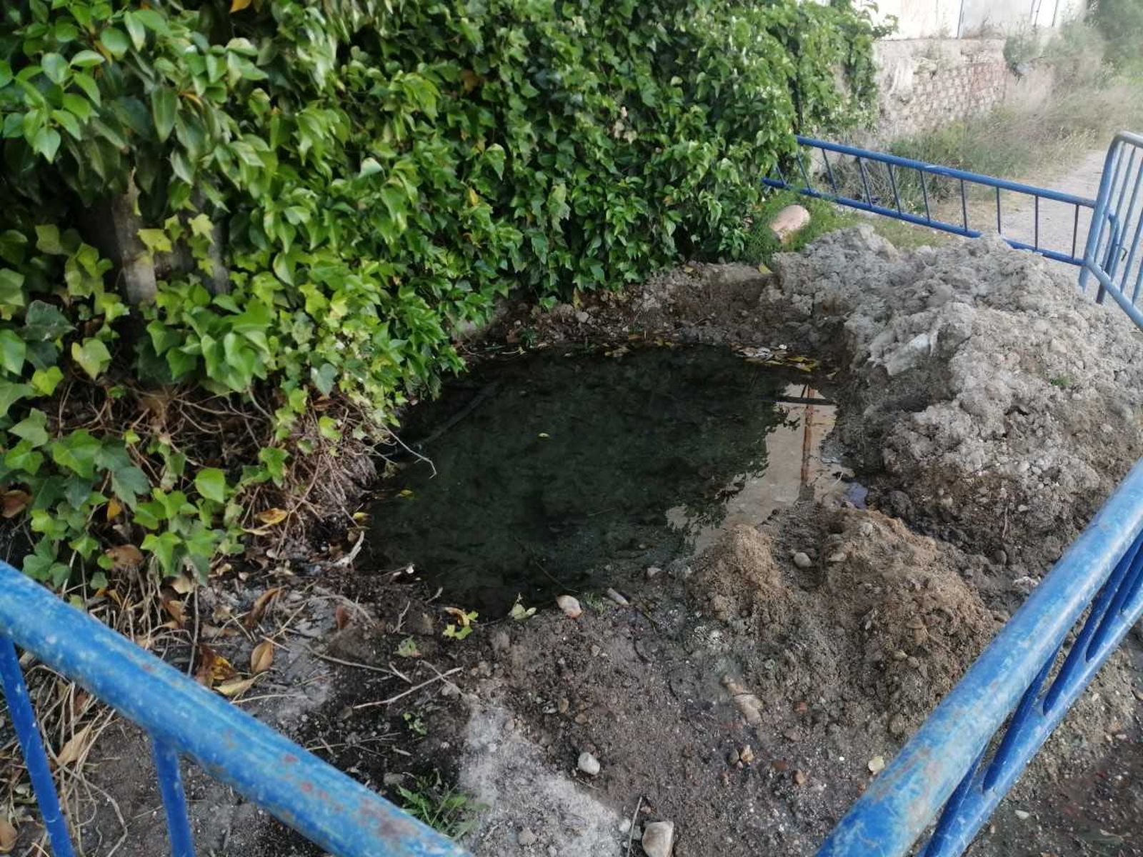 Terreno anegado en el cruce entre la avenida Gonzalo Torrente Ballester y la avenida San Agustin