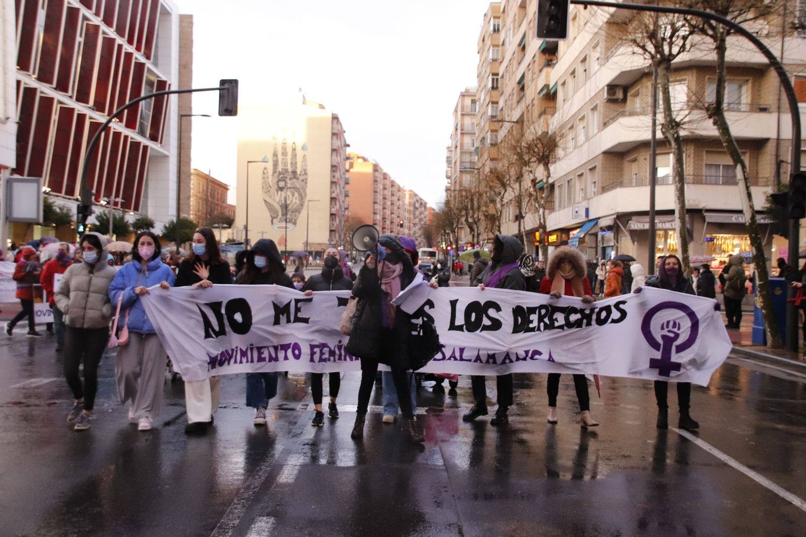 Manifestación organizada por el movimiento feminista de Salamanca