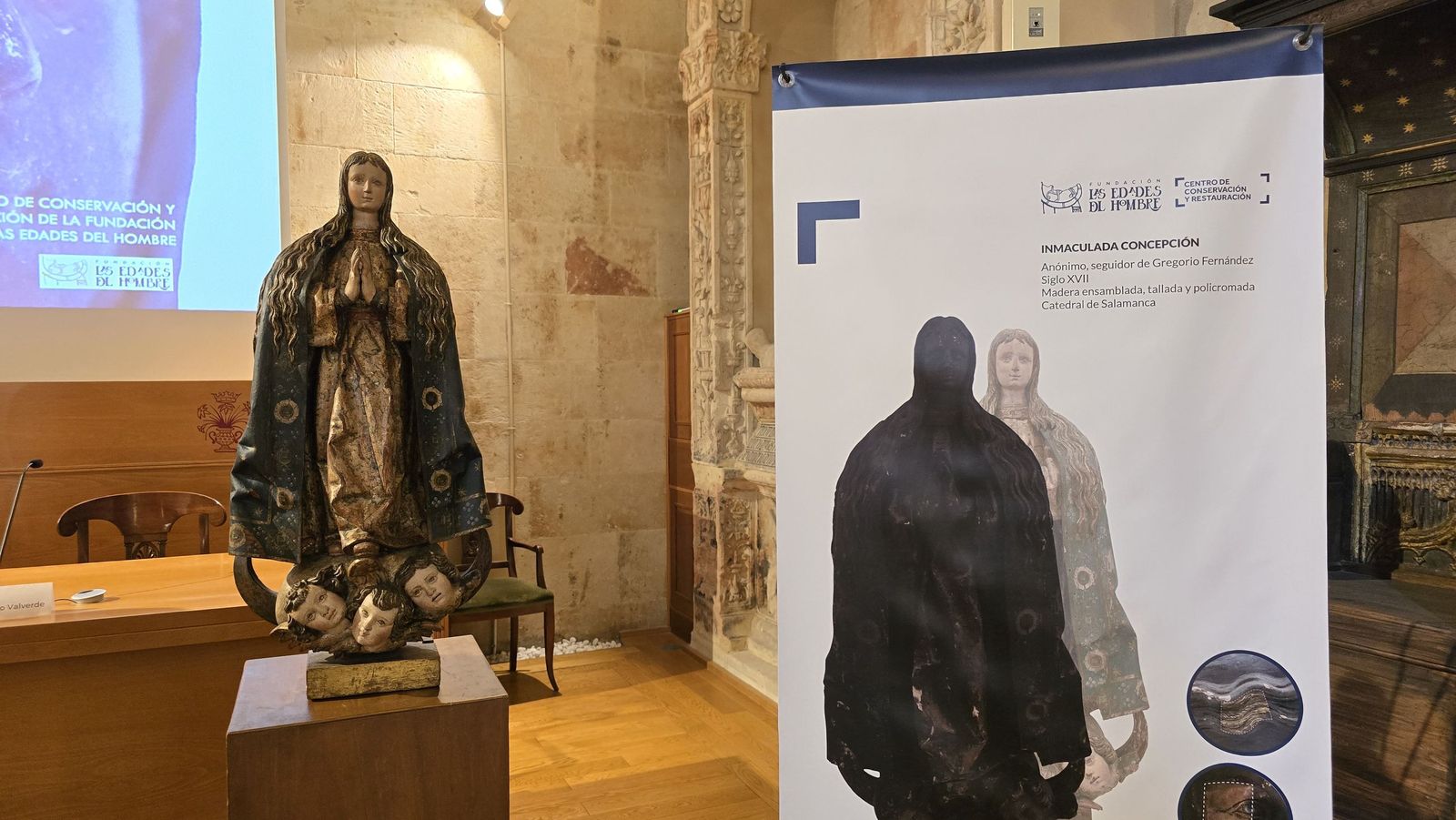 Presentación de la restauración de una talla de la Inmaculada Concepción de la Catedral de Salamanca