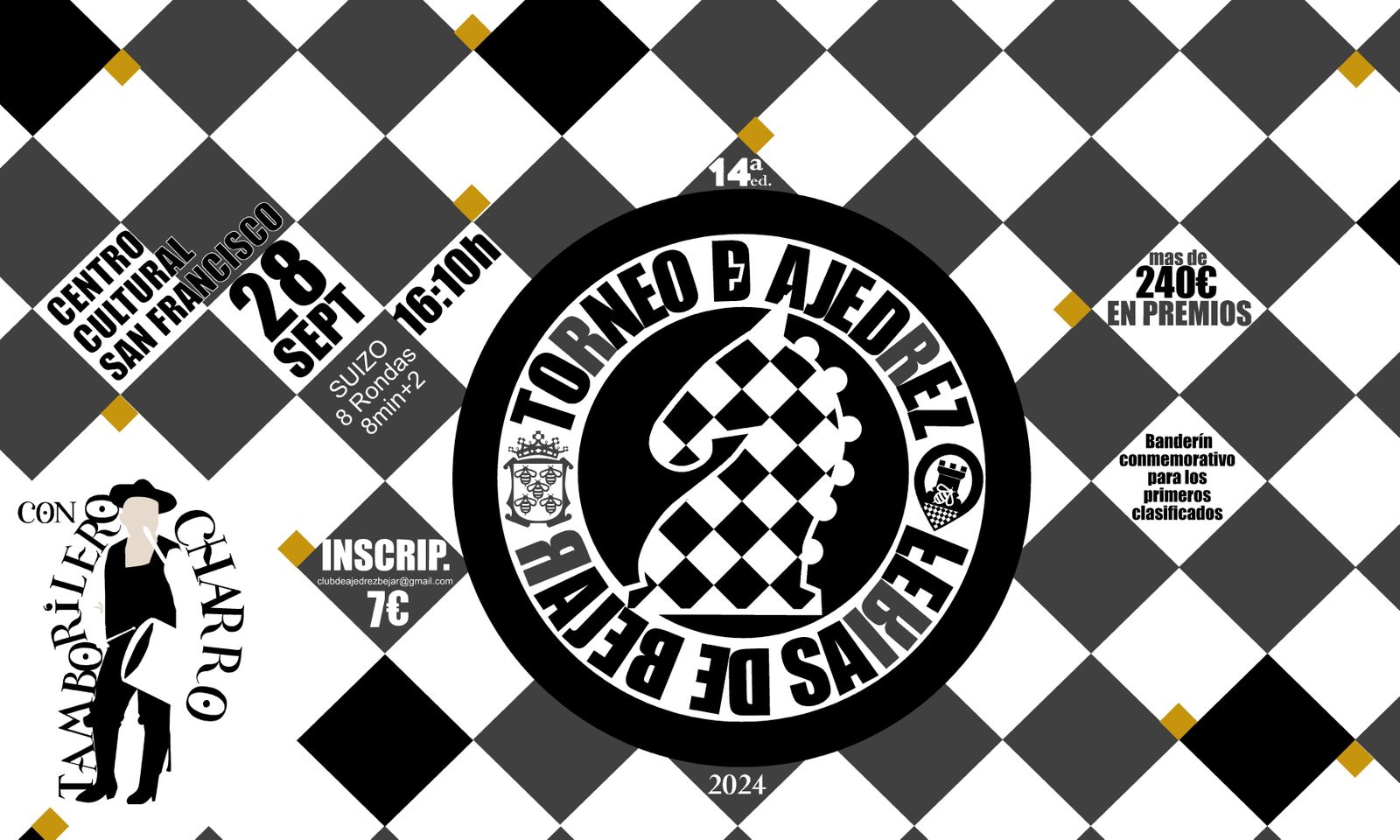 Cartel 14º torneo de ajedrez Ferias de Béjar